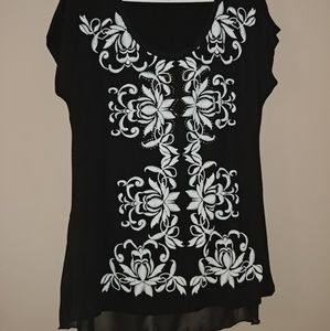 Business casual embroidered top